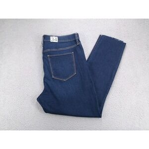 GAP Jeans Size 34 18R Super Skinny Jegging High Rise Raw Hem Dark Wash NEW
